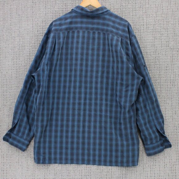 Aigle Actimum Shirt Mens 2XL Blue Casual Plaid Button Down Long Sleeve Collared - Picture 7 of 9